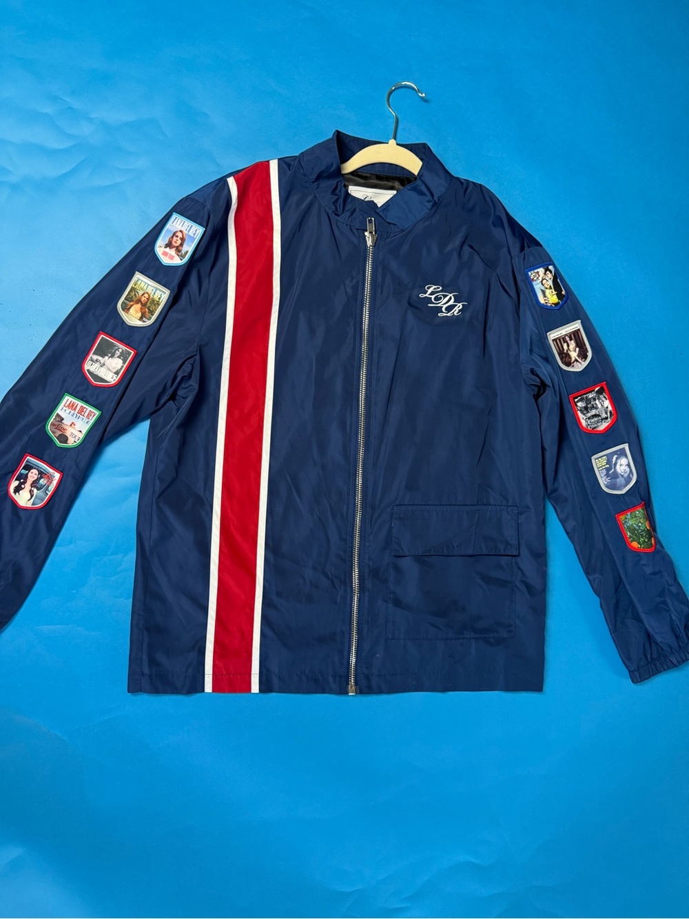Official Lana Del Rey Commemorative Racing Jacket Navy Album Patches